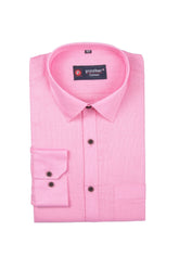 Punekar Cotton Pink Color Silky Linen Cotton Shirt for Men's. - Punekar Cotton
