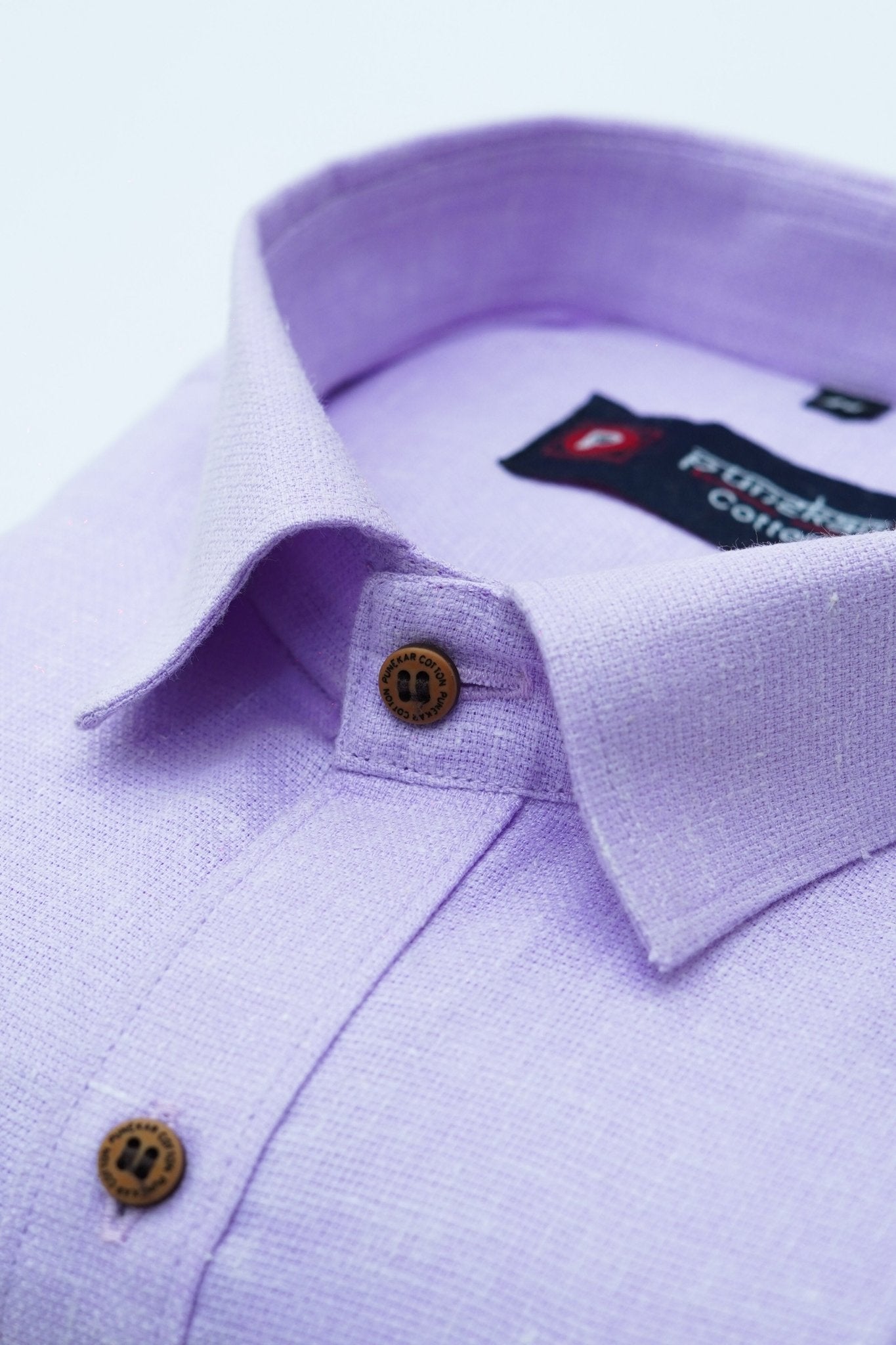 Punekar Cotton Purple Color Cotton Linen Formal Shirt for Men&