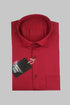Punekar Cotton Satin Red Color Full Sleeves Formal Shirt for Men's. - Punekar Cotton