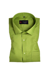 Punekar Cotton Scarab Green Rich Cotton Formal Shirt For Men's - Punekar Cotton