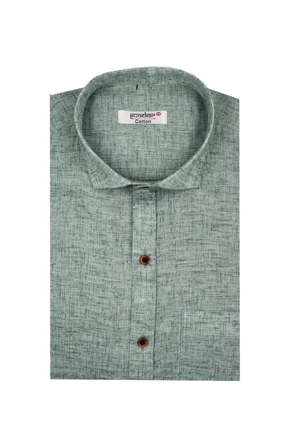 Punekar Cotton Slaty Color Pure Cotton Handmade Formal Shirt for Men&