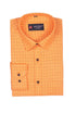 Punekar Cotton Tenn Orange Color Check Criss Cross Woven Cotton Shirt for Men's. - Punekar Cotton
