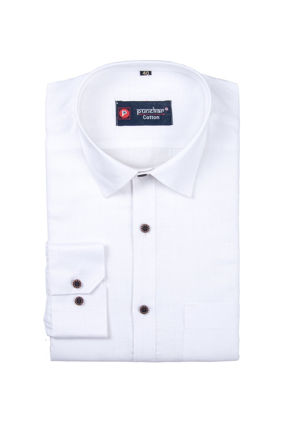 Punekar Cotton White Color Silky Linen Cotton Shirt for Men's. - Punekar Cotton