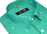 Rama Green Color Cotton Butta Shirts For Men's - Punekar Cotton