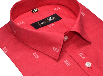 Red Color Cotton Butta Shirts For Men&