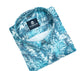 Sea Blue Color Leaf printed Shirt For Men - Punekar Cotton