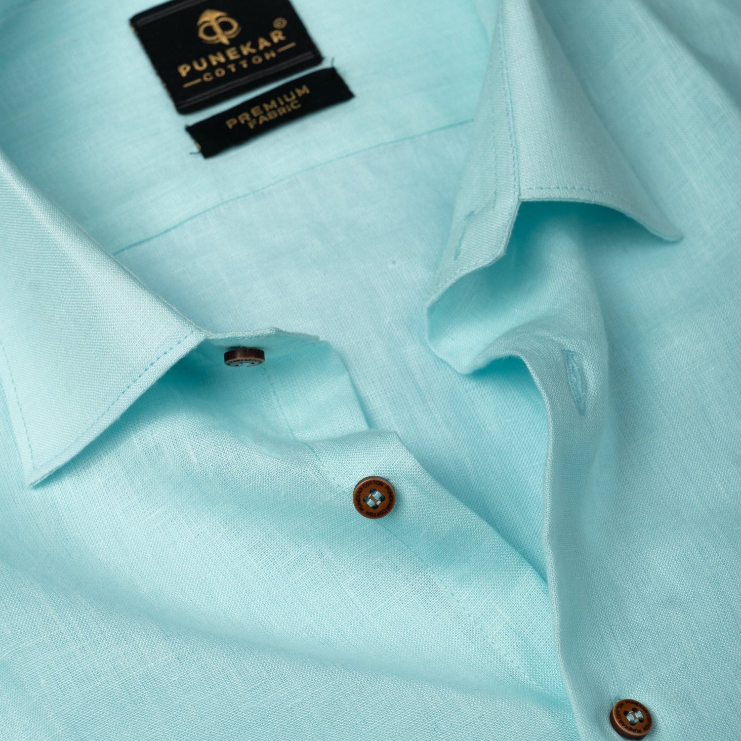 Sky Blue Color Prime Linen Shirt For Men - Punekar Cotton