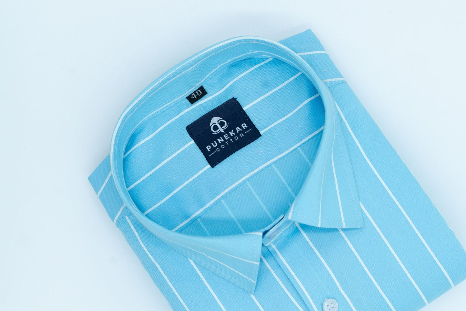Sky Blue Color Pure Cotton Lining Shirt For Men - Punekar Cotton
