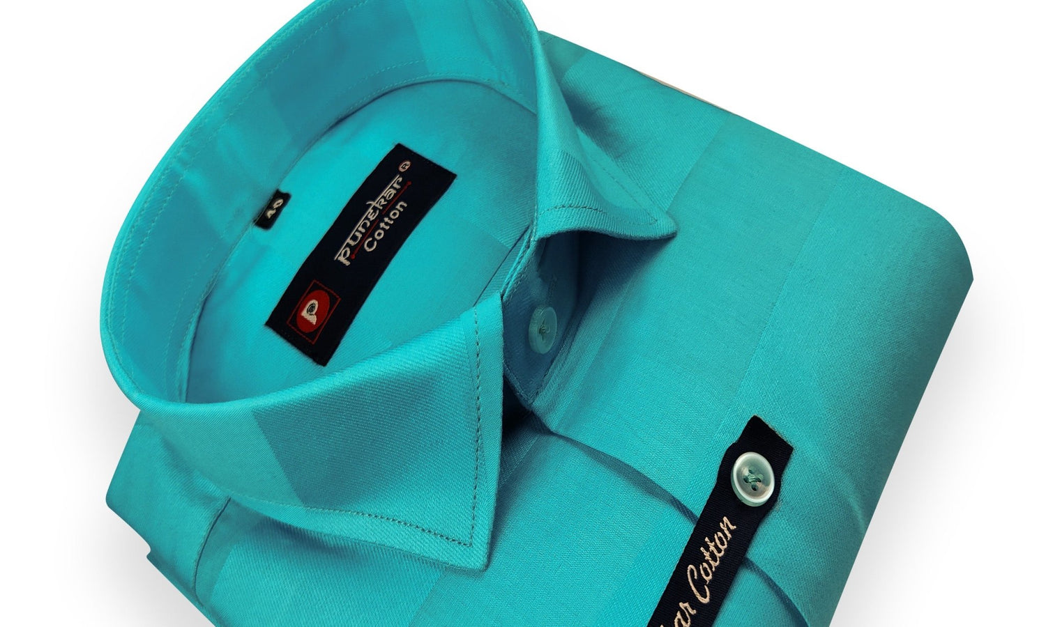 Sky Blue Color Pure Cotton Wide Stripes Shirt For Men - Punekar Cotton