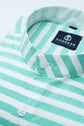 Valley green Color Stand Collar Strips Shirts For Men - Punekar Cotton