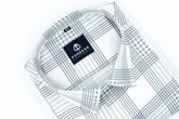 White Color Check Lexus Printed Shirts For Men's - Punekar Cotton