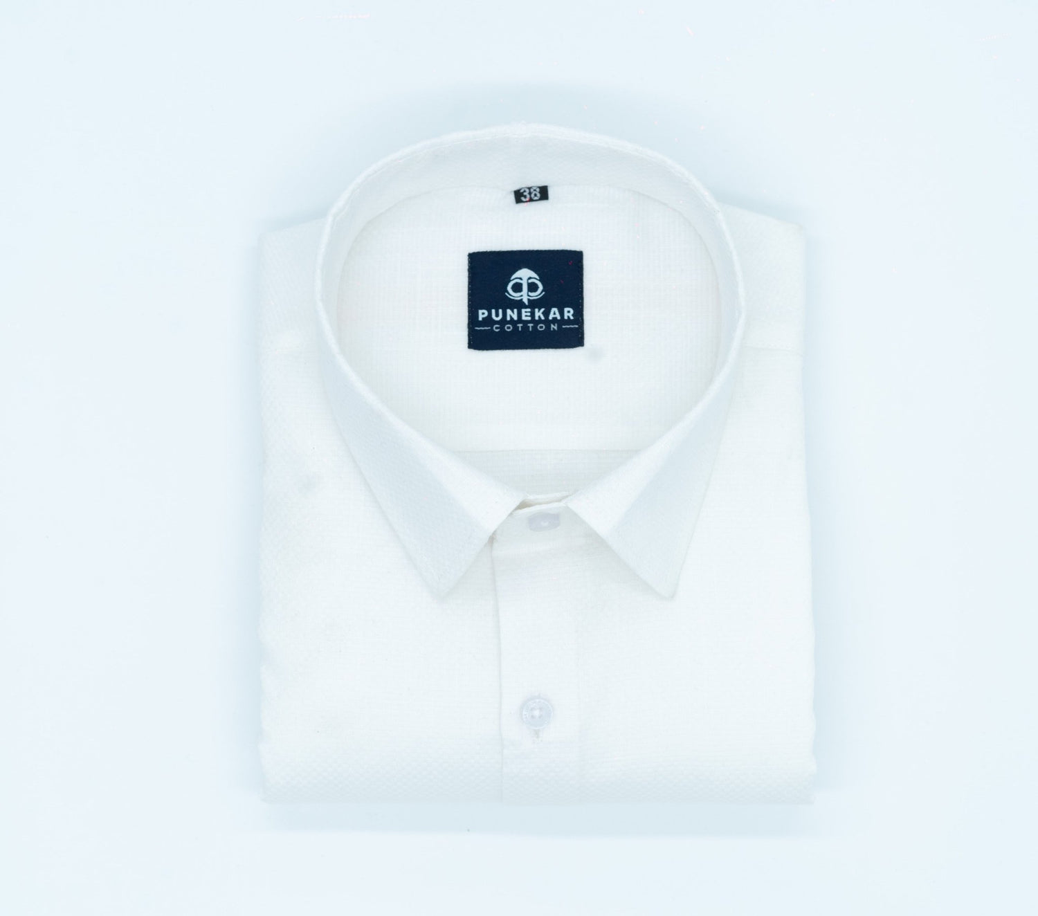 White Color Dobby Cotton Shirt For Men - Punekar Cotton