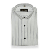 White Color Lining Cotton Shirt For Men - Punekar Cotton
