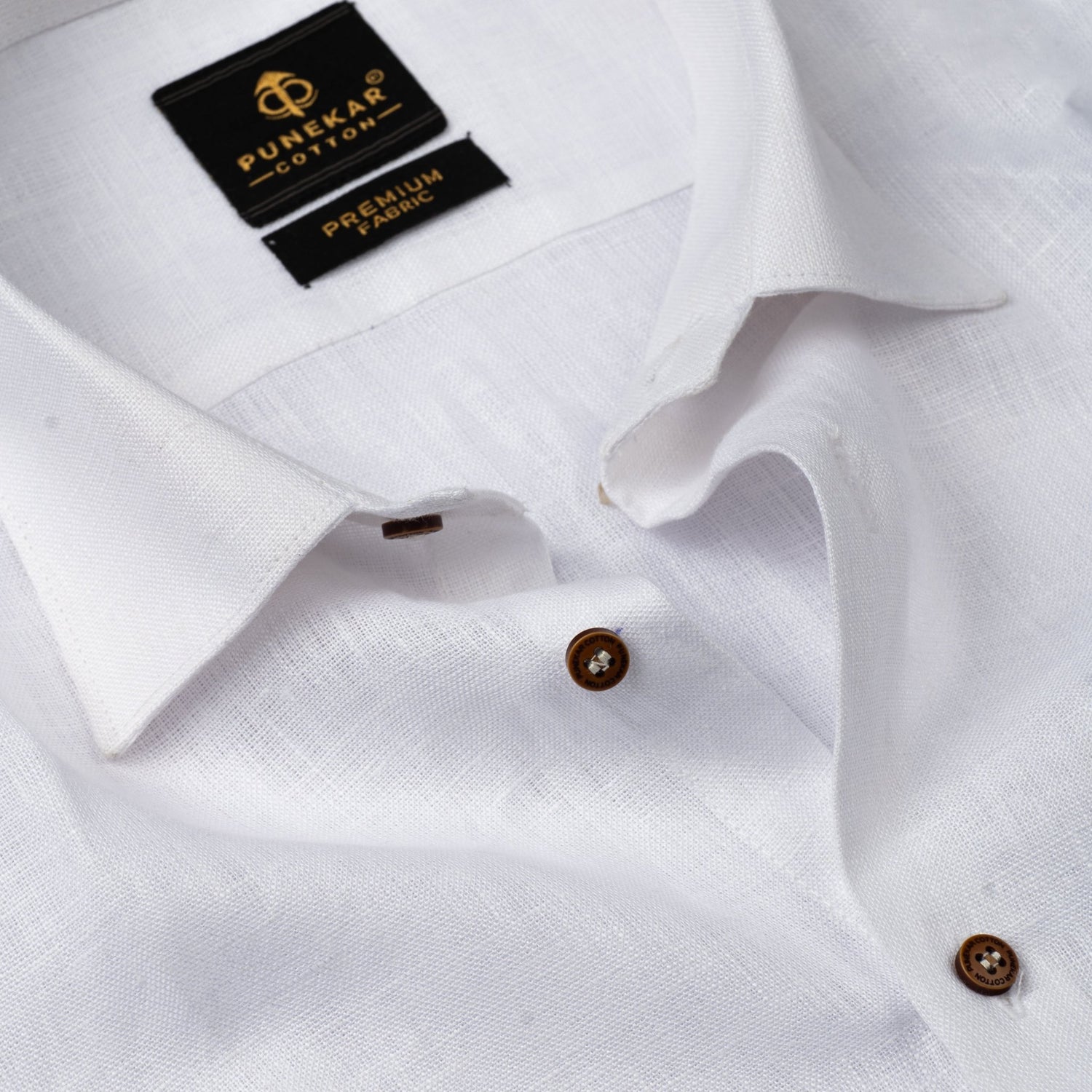White Color Prime Linen Shirt For Men - Punekar Cotton