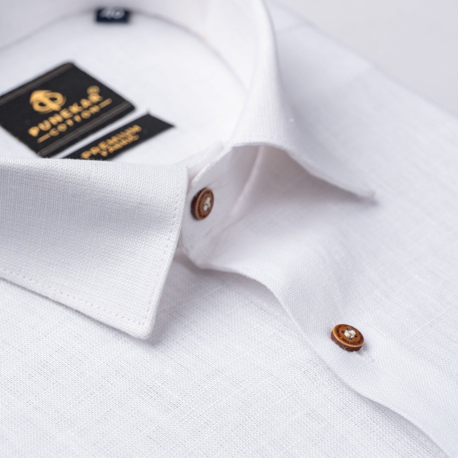 White Color Prime Linen Shirt For Men - Punekar Cotton