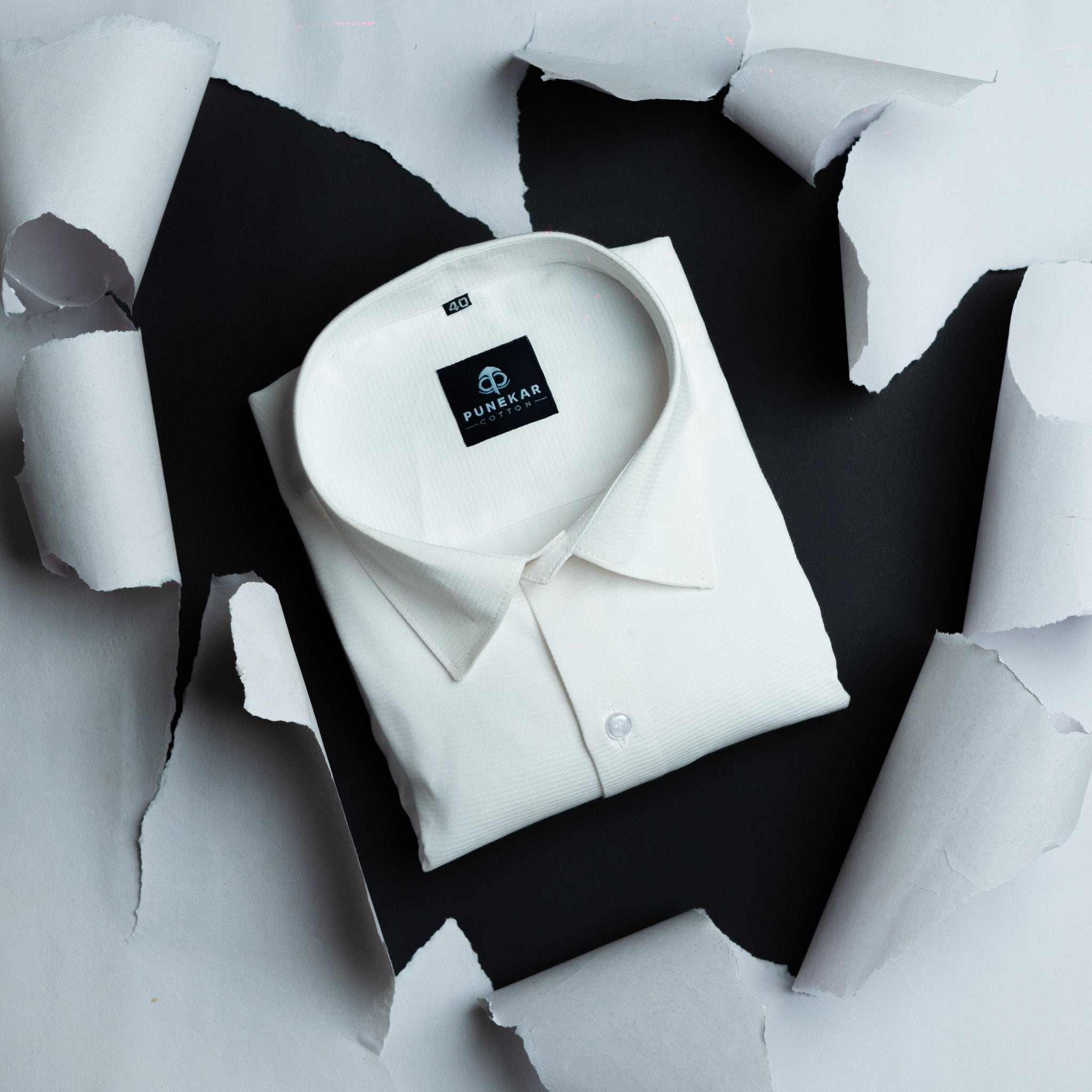 White Color Twitter Lining Blende Cotton Shirts For Men - Punekar Cotton