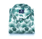 White Green Color Leaf printed Shirt For Men - Punekar Cotton