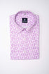 White Pink Color Leaf Printed Shirt For Men - Punekar Cotton