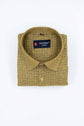 Yellow Color Cotton Self Woven Checks Handmade Shirts For Men's - Punekar Cotton