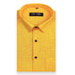 Yellow Color Dual Tone Matty Cotton Shirt For Men's - Punekar Cotton