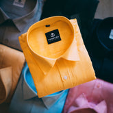 Yellow Color Embroidery Pure Cotton Shirt For Men - Punekar Cotton