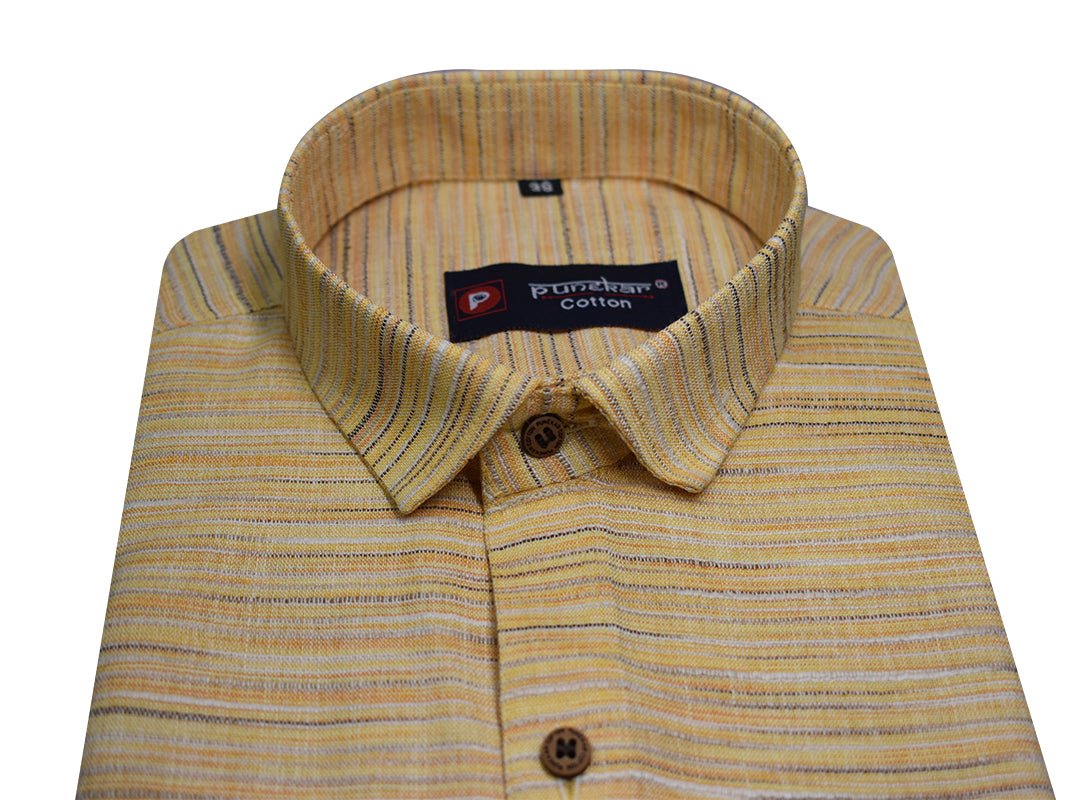 Yellow Color Handmade Shirt For Men&